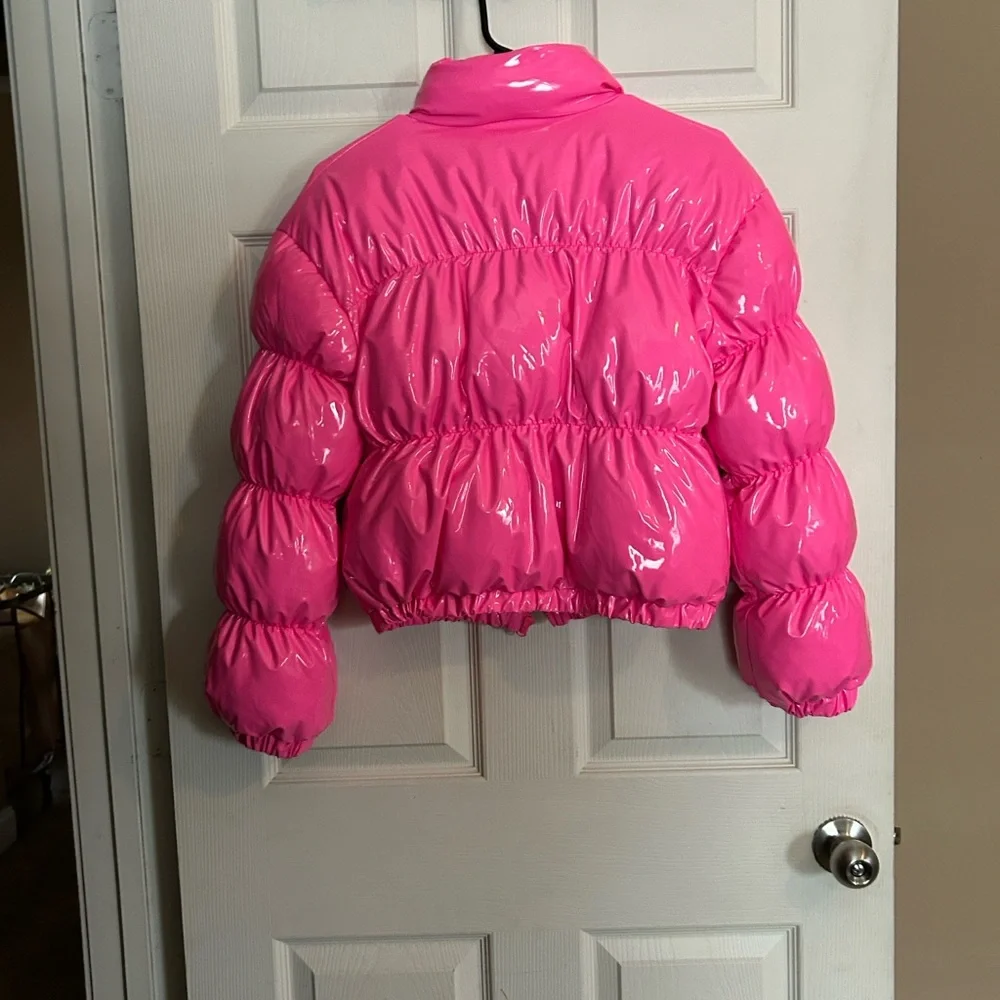 NWOT Steve Madden Women XS Puffer Jacket HOT PINK - Picture 3 of 10